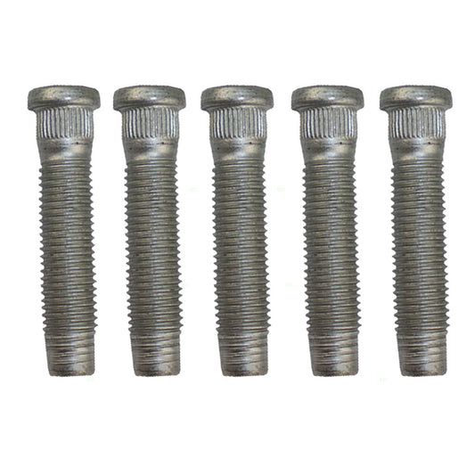 Brock 5 Piece Set Axle Hub Wheel Lug Stud Bolts 12.55mm Knurl 56mm