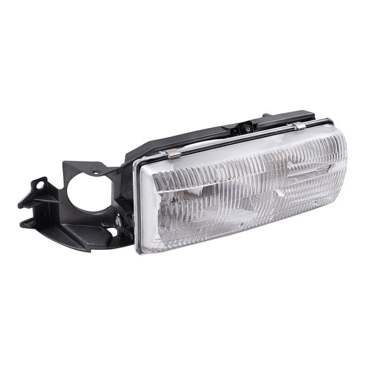 Brock Replacement Driver Headlight Compatible with 1991-1996 Caprice Roadmaster Wagon 16519235