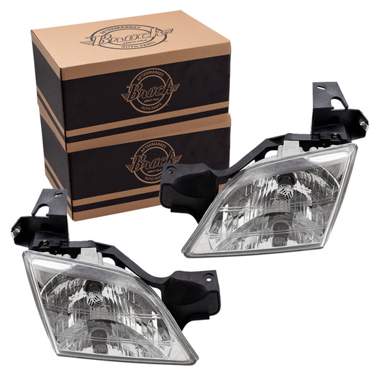 Brock Replacement Driver and Passenger Set Headlights Compatible with 1997-2005 Venture 10368389 10368388