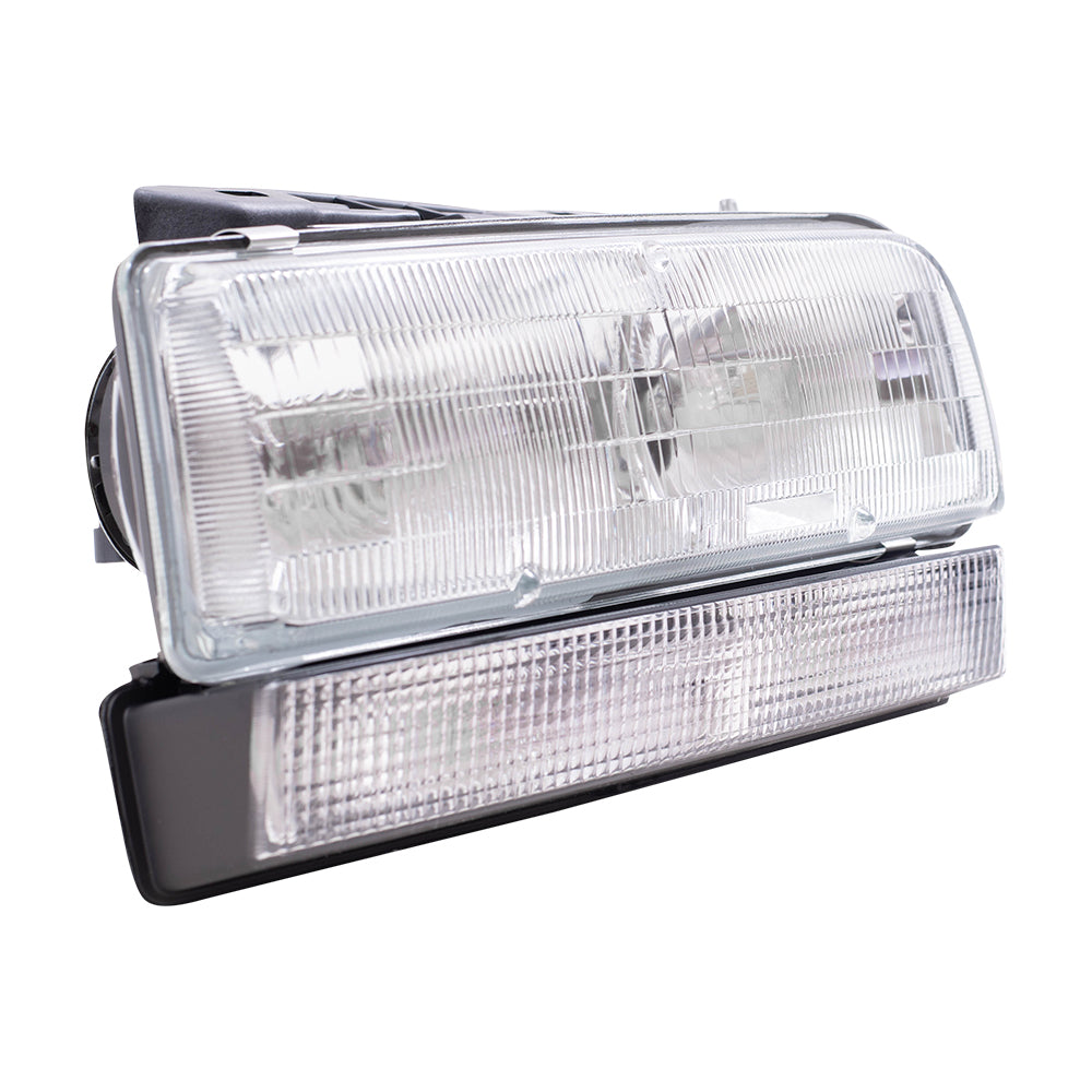 Brock Replacement Driver and Passenger Set Headlights Compatible with 92-96 LeSabre 91-96 Park Avenue 16523429 16523430