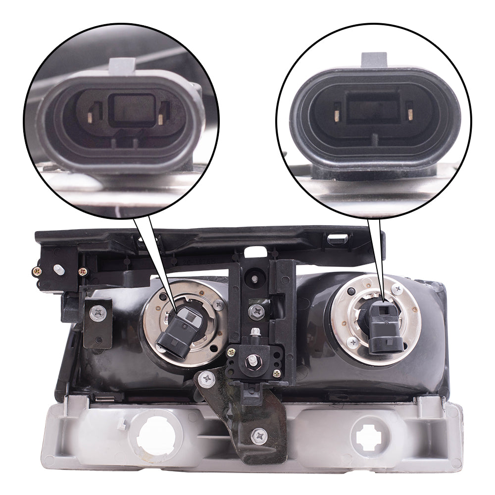 Brock Replacement Driver and Passenger Set Headlights Compatible with 92-96 LeSabre 91-96 Park Avenue 16523429 16523430