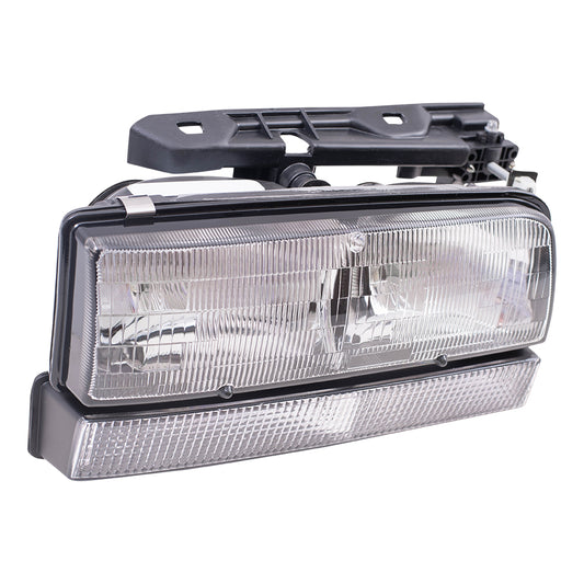 Brock Replacement Passenger Halogen Headlight with Black Edge Compatible with 1992-1996 LeSabre 16517264