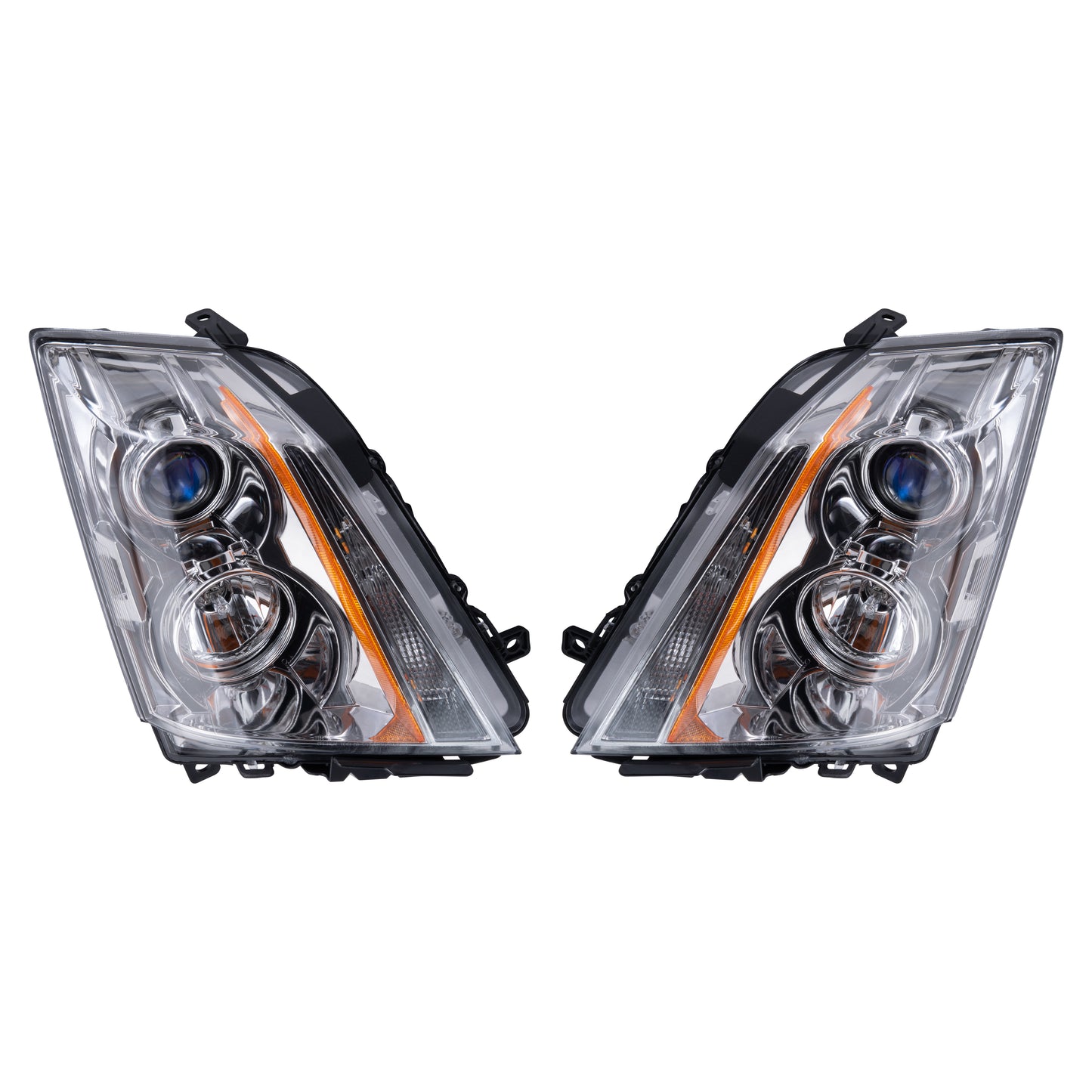 Brock Replacement Driver and Passenger Set Halogen Headlights Compatible with 2008-2014 CTS 22783445 25897358