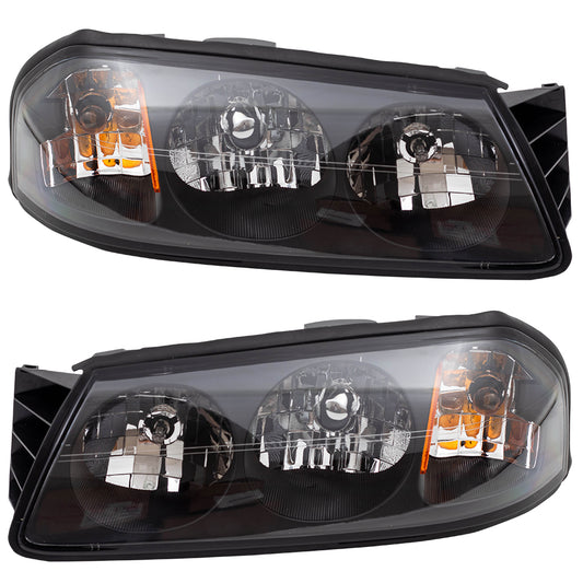 Brock Replacement Driver and Passenger Set Headlights Compatible with 2000-2004 Impala 10349961 10349962