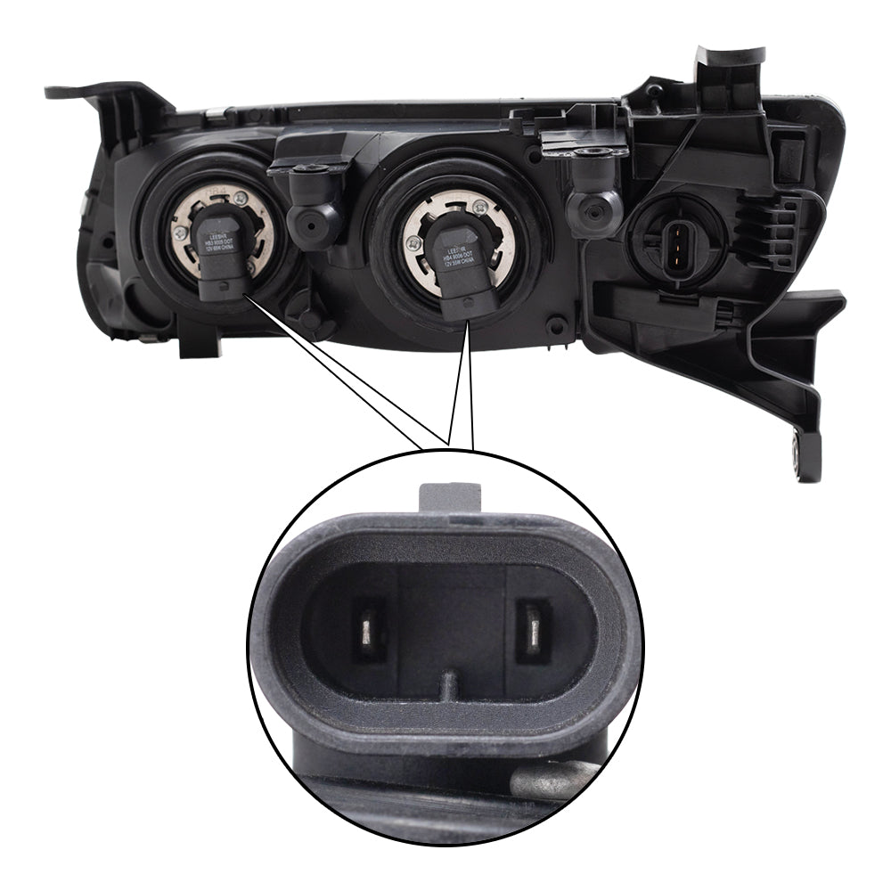 Brock Replacement Driver and Passenger Set Headlights Compatible with 2000 2001 2002 L-Series 90583594 90583595