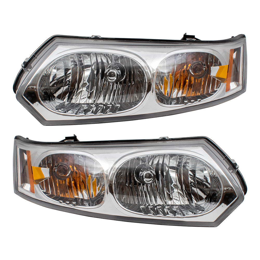 Brock Replacement Driver and Passenger Set Headlights Compatible with 2003-2007 Ion Sedan 15919399 15919400