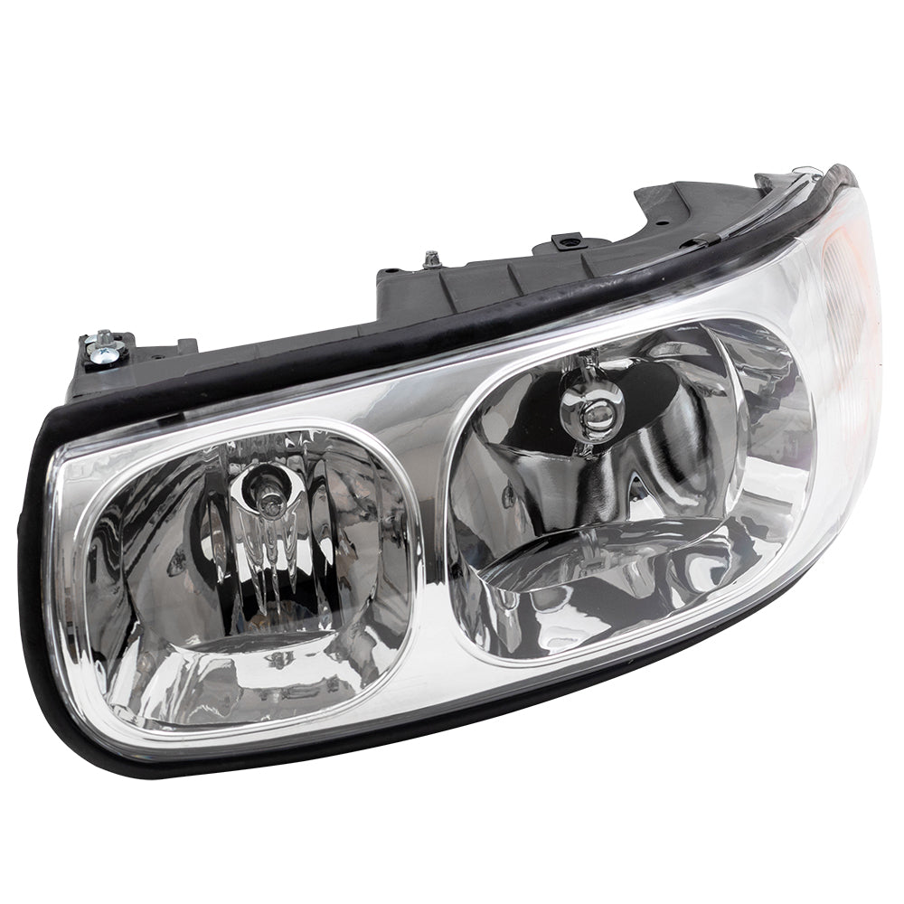 Brock Replacement Driver and Passenger Set Headlights Fluted High Beam Compatible with 2000-2005 LeSabre 19245377 19245370