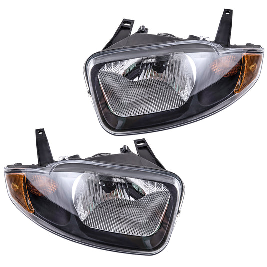 Brock Replacement Driver and Passenger Set Headlights Compatible with 2003 2004 2005 Cavalier 22707274 22707273