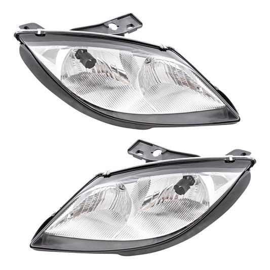 Brock Replacement Driver and Passenger Set Headlights Compatible with 2003 2004 2005 Sunfire 22713668 22713667