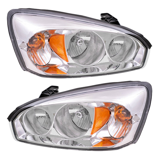 Brock Replacement Driver and Passenger Set Headlights Compatible with 2004-2007 Malibu Malibu Maxx 2008 Malibu Classic