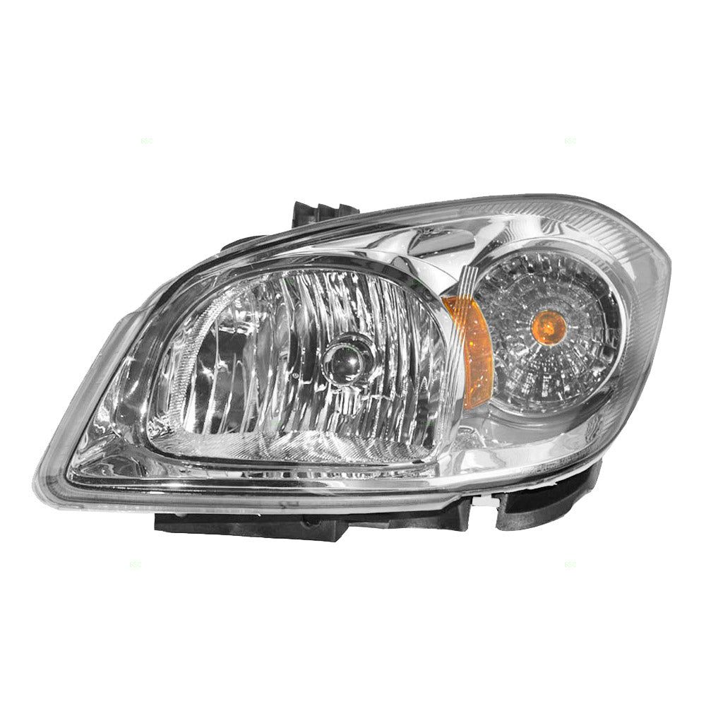 Brock Replacement Driver Headlight Smoke Lens with Chrome Signal Reflector & Bracket Compatible with Cobalt G5 22740621