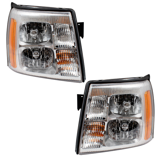 Brock Replacement Driver and Passenger Set HID Headlights Compatible with 2003 2004 2005 2006 Escalade & ESV EXT Pickup Truck