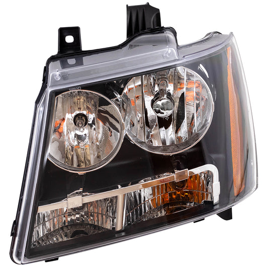 Brock Replacement Driver Headlight Compatible with 2007-2014 Tahoe Suburban 2007-2013 Avalanche Pickup Truck 20760578