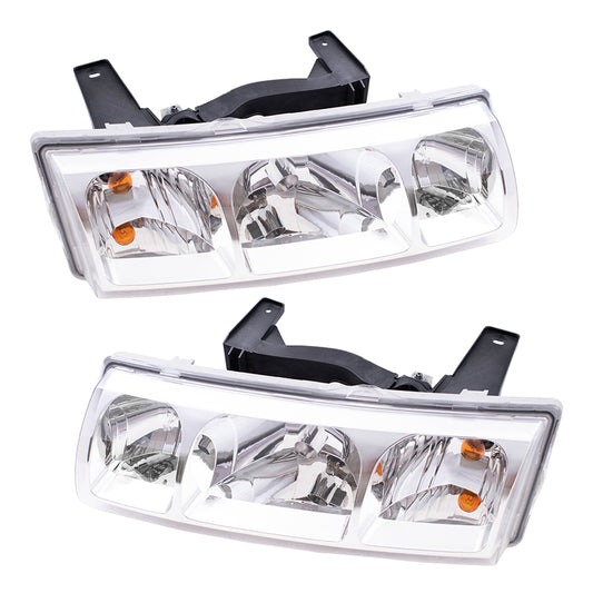 Brock Replacement Driver and Passenger Set Headlights Compatible with 2005 Vue 22730381 22730382