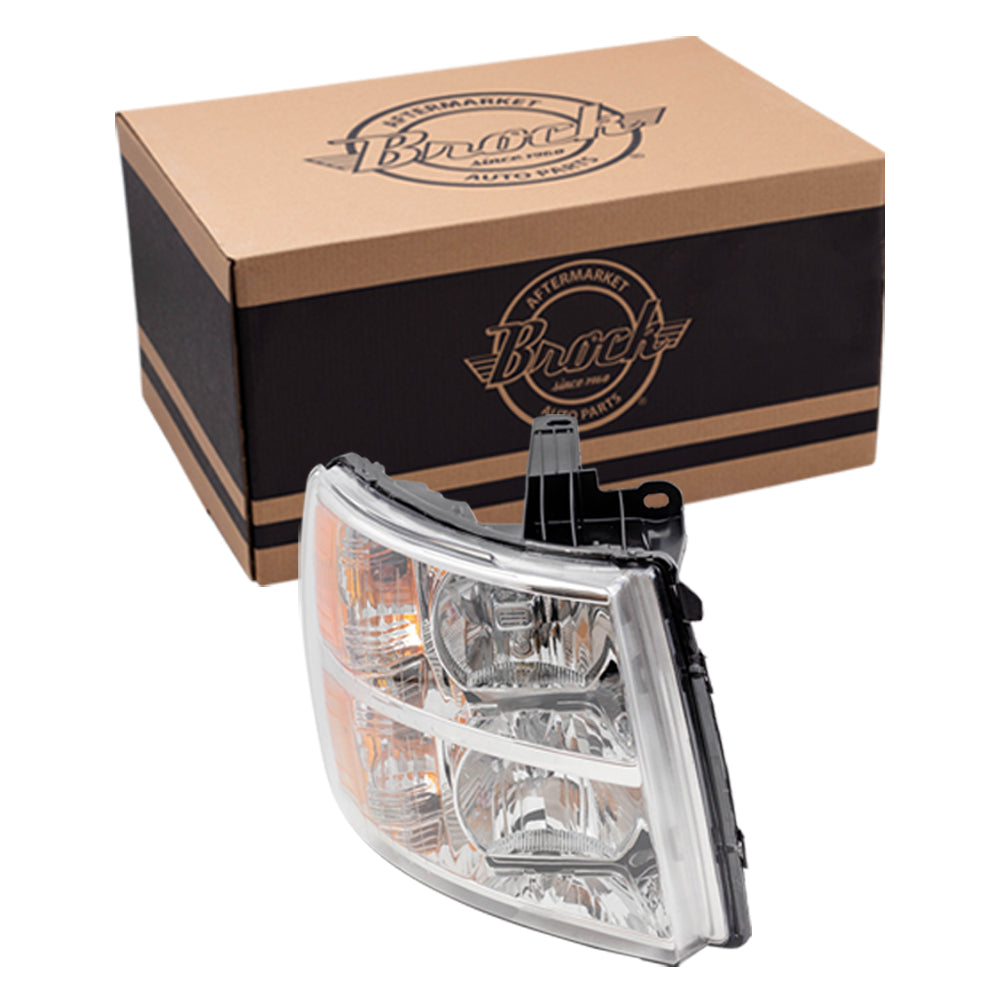 Brock Replacement Passenger Side Halogen Combination Headlight Assembly Compatible with 2007-2013 Silverado 1500/ 2009-2013 Silverado 1500 Hybrid/ 2007-2014 Silverado 2500/3500