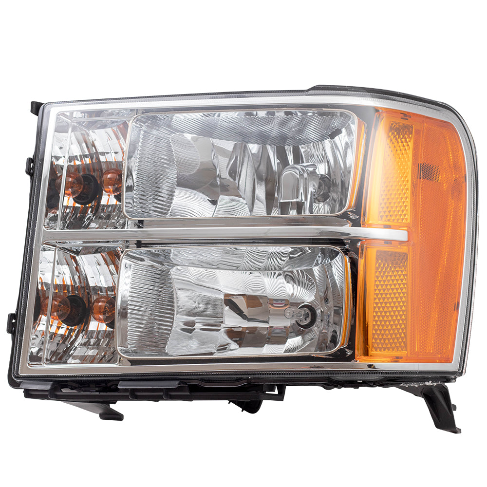 Brock Replacement Driver Headlight Compatible with 2007-2014 Sierra Pickup Truck 20980241