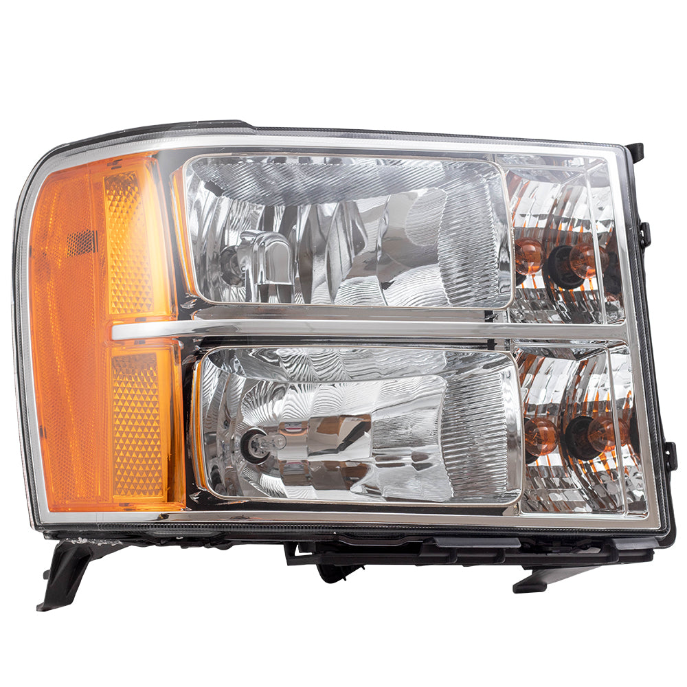 Brock Replacement Passenger Headlight Compatible with 2007-2014 Sierra Pickup Truck 25799194