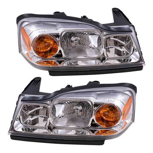 Brock Replacement Driver and Passenger Set Headlights Compatible with 2006-2007 Vue 15877671 15877672