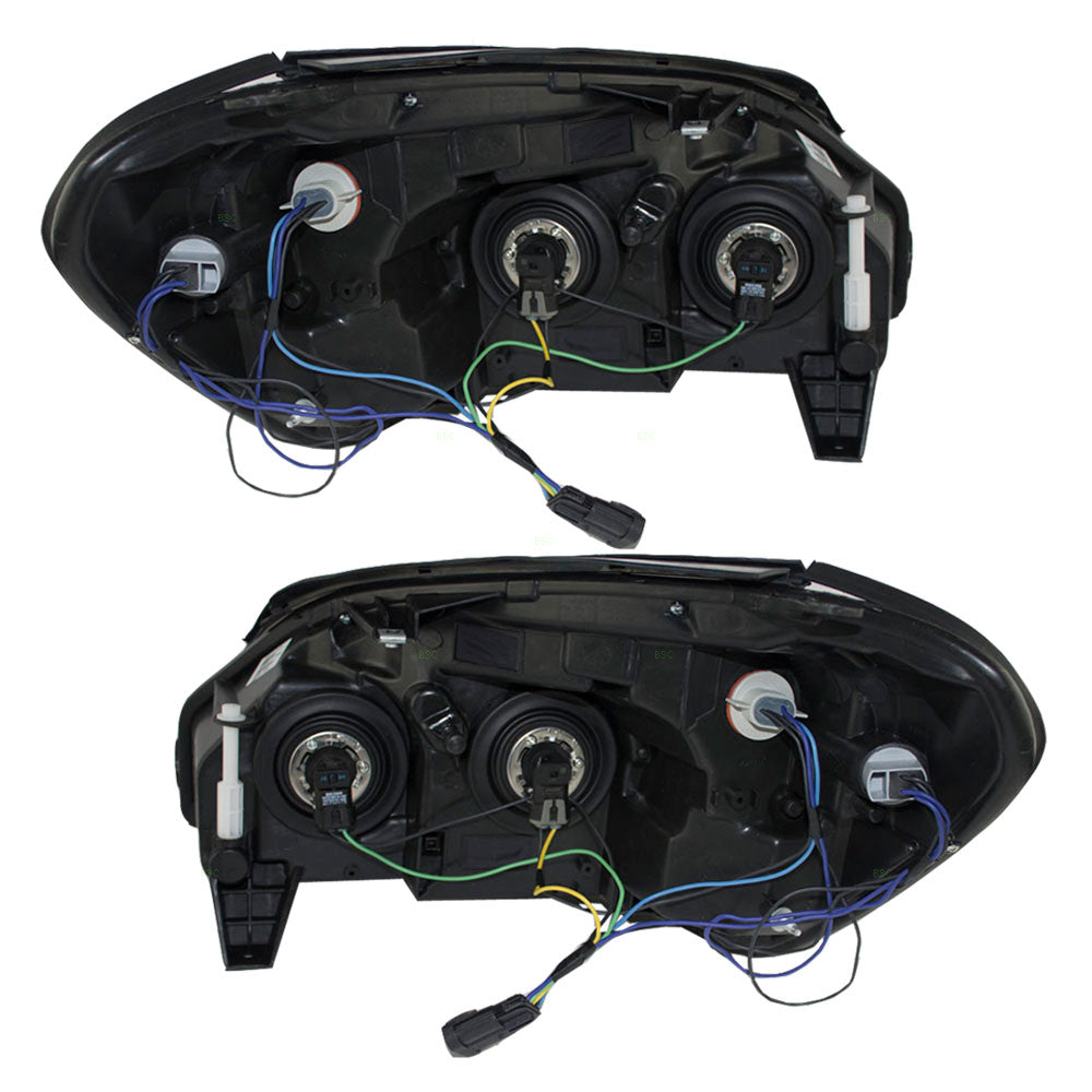 Brock Replacement Driver and Passenger Set Halogen Headlights Compatible with 2006-2008 Lucerne