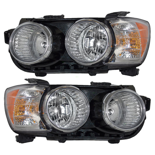 Brock Replacement Driver and Passenger Set Headlights Compatible with 2012-2015 Sonic 96830971 96830972