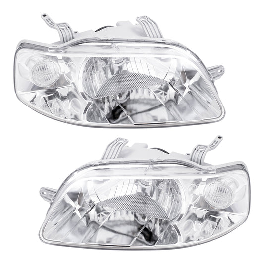 Brock Replacement Driver and Passenger Side Headlight Assemblies Compatible with 2004-2006 Aveo & 2007-2008 Aveo5