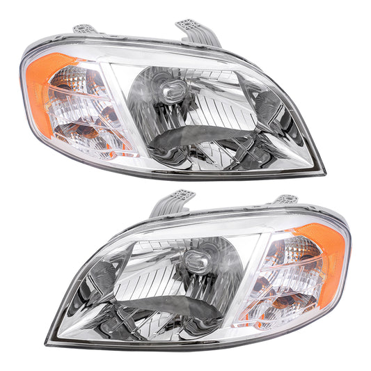 Brock Replacement Driver and Passenger Set Headlights Compatible with 2007-2011 Aveo Sedan 96650525 96650526