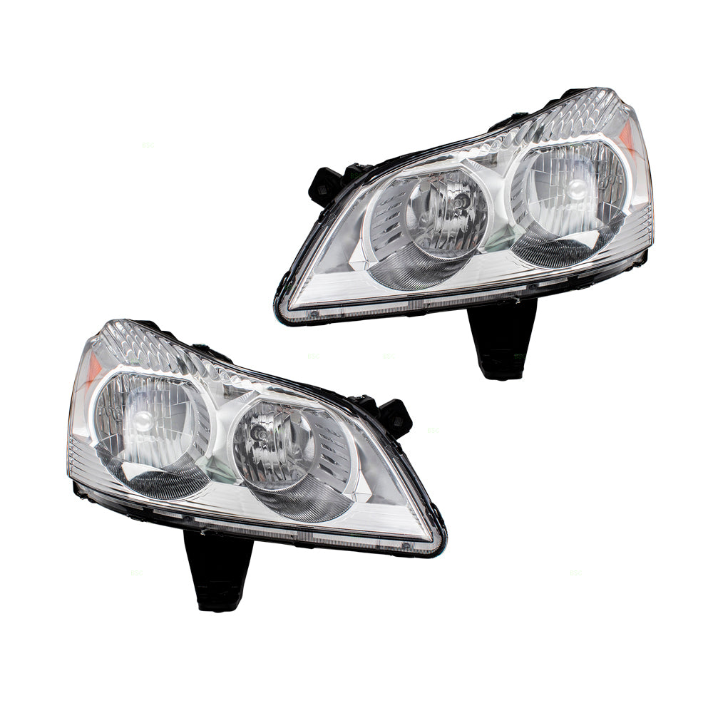 Brock Replacement Driver and Passenger Set Headlights Compatible with 2009 2010 2011 2012 Traverse