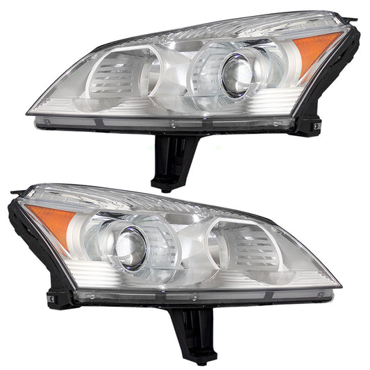 Brock Replacement Driver and Passenger Set Headlights with Projector Beam Compatible with 2009 2010 2011 2012 Traverse