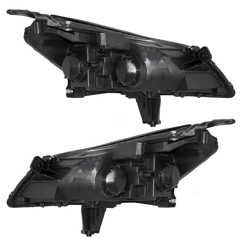 Brock Replacement Driver and Passenger Set Headlights with Projector Beam Compatible with 2009 2010 2011 2012 Traverse