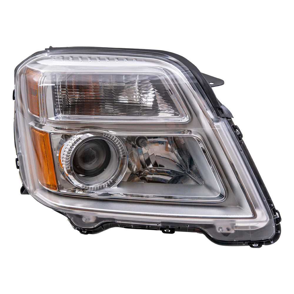 Brock Replacement Passenger Side CAPA-Certified Halogen Headlight Compatible with 2010-2015 Terrain