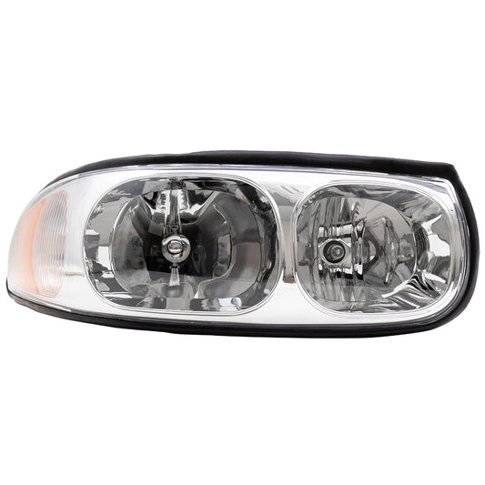 Brock Replacement Passenger Headlight with Fluted High Beam Compatible with 2000-2005 LeSabre 19245372