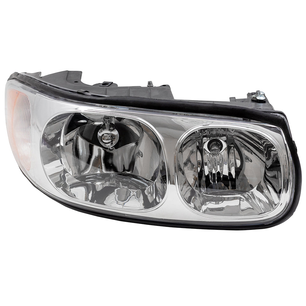 Brock Replacement Passenger Headlight with Fluted High Beam Compatible with 2000-2005 LeSabre 19245372