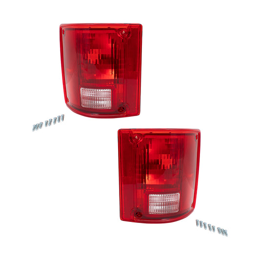 Brock Replacement Driver and Passenger Set Tail Lights Compatible with 1973-1991 Blazer Suburban Jimmy Pickup Truck 5965771 5965772