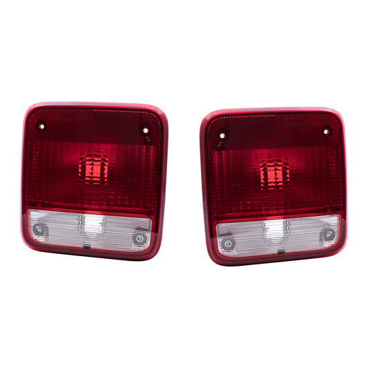 Brock Replacement Driver and Passenger Set Tail Lights Compatible with 1985-1996 G10 P10 P20 G1500 G20 G2500 P2500 G30 G3500 P3500 Van 5977495 5977496