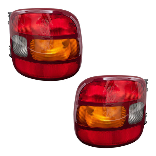 Brock Replacement Driver and Passenger Set Tail Lights Compatible with 1999-2003 Silverado Sierra 1500 Stepside Pickup Truck 19169012 19169013