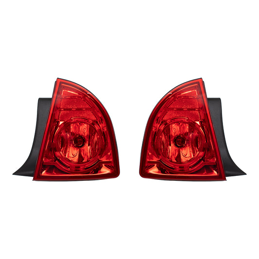 Brock Replacement Driver and Passenger Set Tail Lights with Red Lens Compatible with 2008-2012 Malibu 20914363 20914364