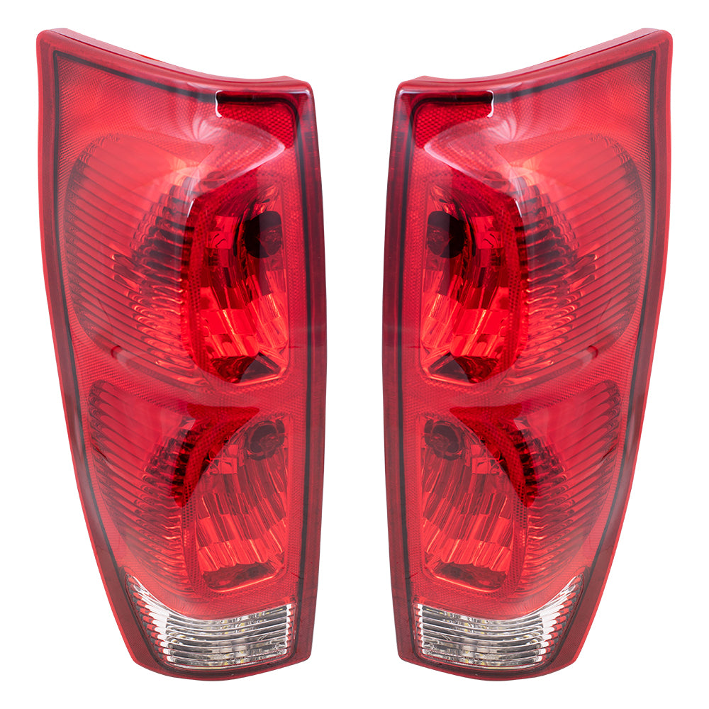 Brock Replacement Driver and Passenger Set Tail Lights Compatible with 2002-2006 Avalanche Pickup Truck 15771437 15092493