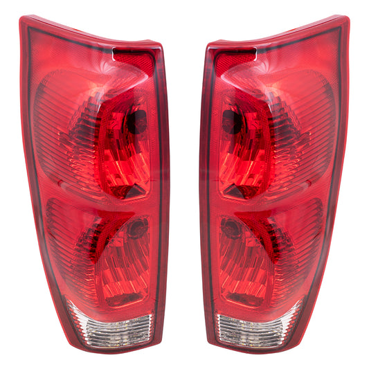 Brock Replacement Driver and Passenger Set Tail Lights Compatible with 2002-2006 Avalanche Pickup Truck 15771437 15092493