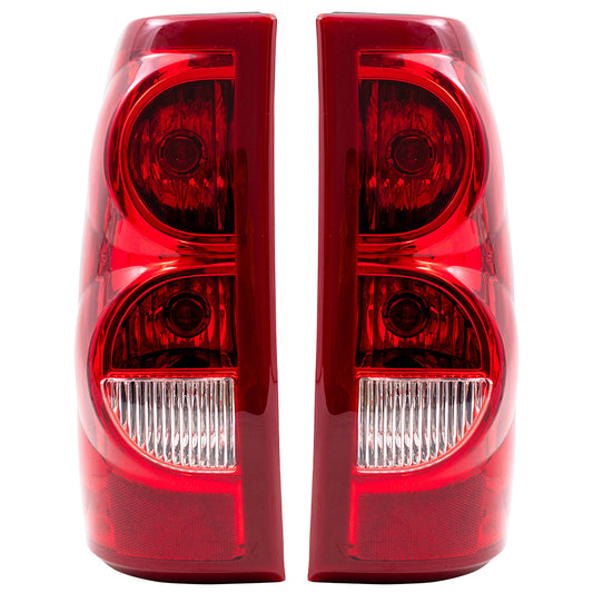 Brock Replacement Driver and Passenger Set Tail Lights Compatible with 2003 Silverado 1500 2500 Fleetside Pickup Truck 19169002 19169003