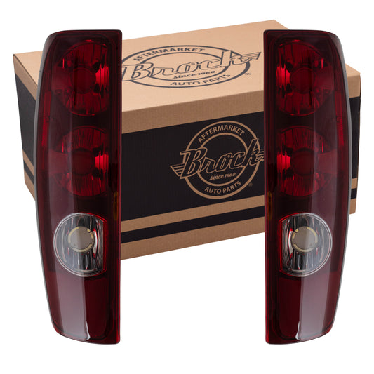 Brock Aftermarket Replacement Driver Left Passenger Right Tail Light Unit Set Compatible With 2004-2012 Chevy Colorado