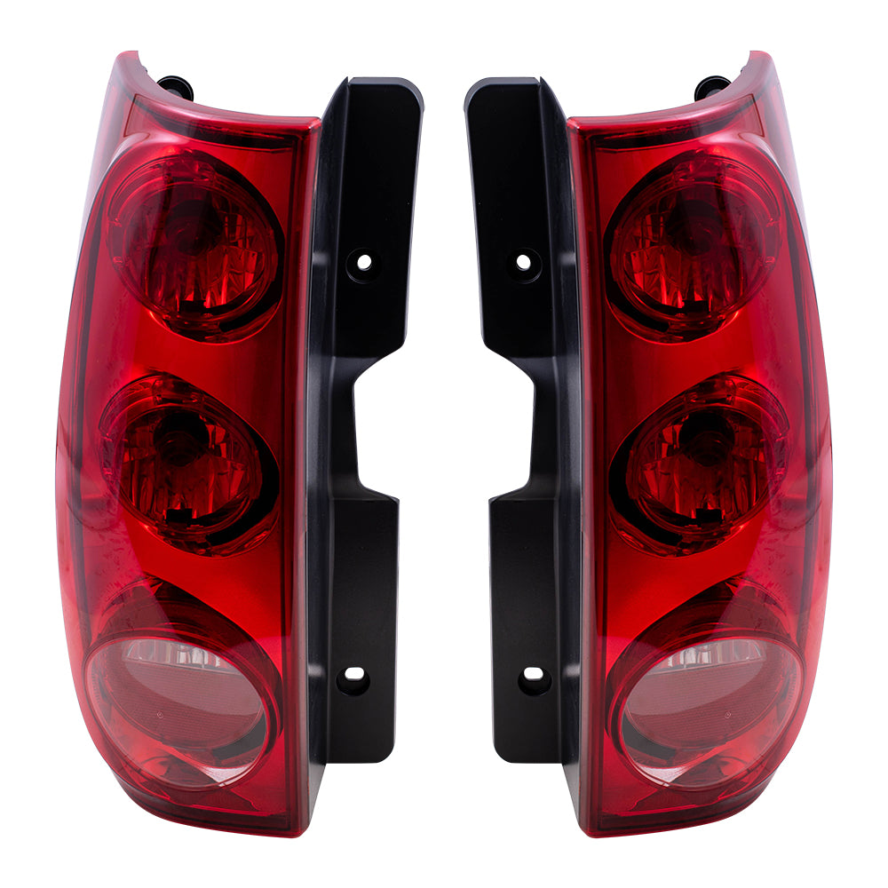 Brock Replacement Driver and Passenger Set Tail Lights Compatible with 2007-2014 Yukon 25975975 25975976