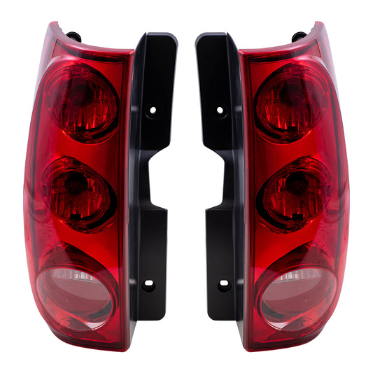 Brock Replacement Driver and Passenger Set Tail Lights Compatible with 2007-2014 Yukon 25975975 25975976