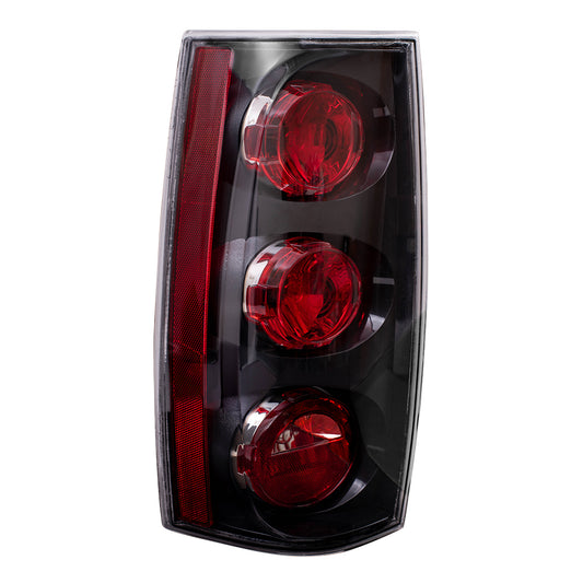 Brock Replacement Driver Tail Light Lens with Black Bezel Compatible with 2007-2014 Yukon Denali 25975977