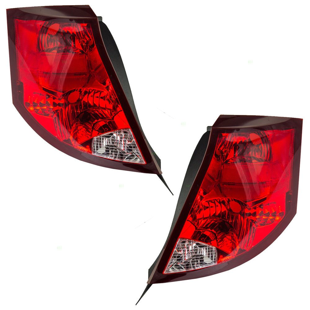 Brock Replacement Driver and Passenger Set Tail Lights Compatible with 2003-2007 Ion Sedan S22723024 22723025