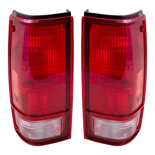 Brock Replacement Driver and Passenger Set Tail Lights Compatible with 82-93 S10 S15 Sonoma Pickup Truck 915709 915710