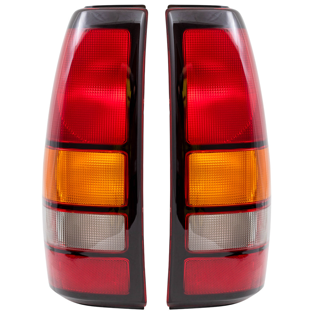 Brock Replacement Driver and Passenger Set Tail Lights Compatible with 2004-2007 Sierra Fleetside Pickup Truck 19169021 19169022