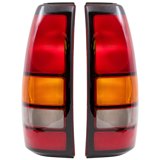 Brock Replacement Driver and Passenger Set Tail Lights Compatible with 2004-2007 Sierra Fleetside Pickup Truck 19169021 19169022