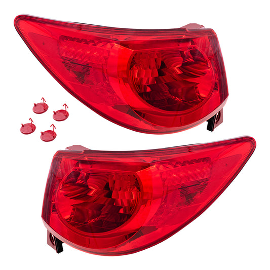 Brock Replacement Driver and Passenger Set Tail Lights Quarter Panel Mounted Taillamps Compatible with 09-12 Traverse 15912687 15912686