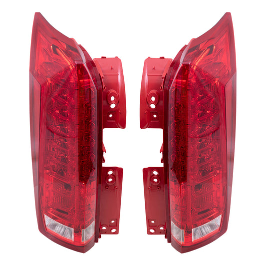 Brock Replacement Driver and Passenger Set Tail Lights Compatible with 2010-2016 SRX SUV 22774014 22774015