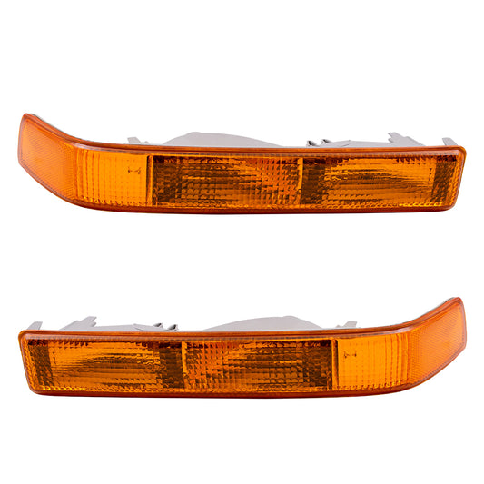 Brock Replacement Driver and Passenger Side Park/Signal Light Units without Fog Lights Compatible with 1998-2005 Blazer and 98-04 S10 15098267 15098268